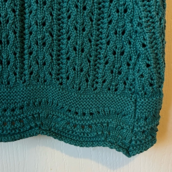 Old Navy Knit Crochet Style Cotton Tank Top Green Y2K Women’s Medium - Picture 4 of 8